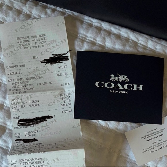 New Coach Black Empire 40 w/Angel Heart organizer - Picture 2 of 4